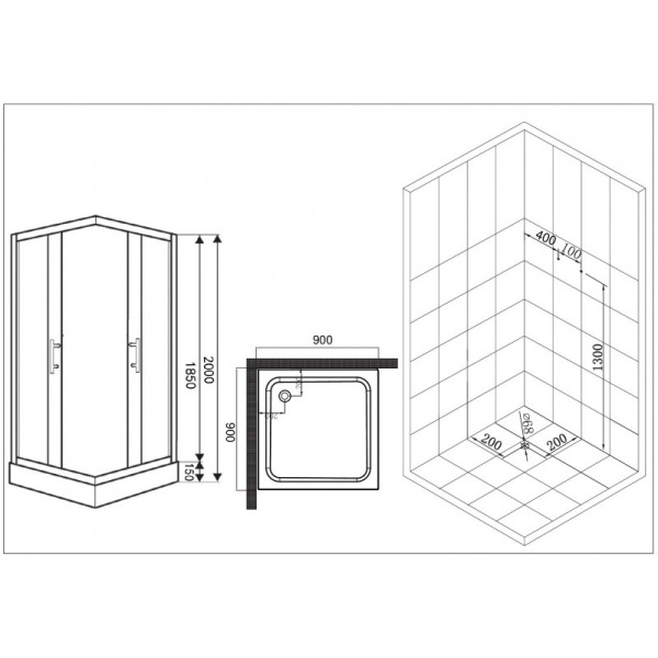 Душевой уголок Esbano ESD-8024 90x90 фото