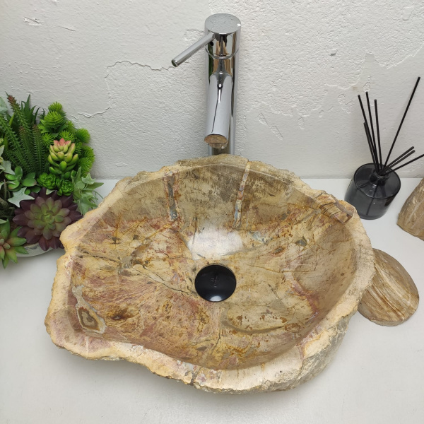Накладная раковина из окаменелого дерева Fossil Basin OD-01312 (44*36*15) фото