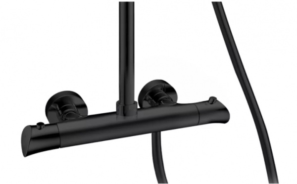 Душевая система (стойка) Kaiser Cezar 06177-2 черная матовая фото