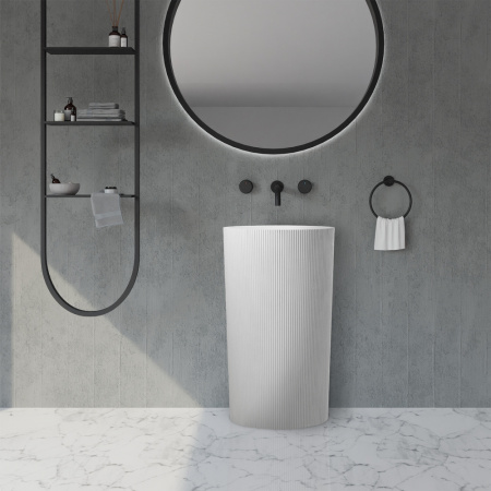 Напольная раковина Abber Stein AS2501-H 50x50 белая матовая фото