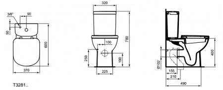 Унитаз напольный с бачком Ideal Standard Tempo T328101 фото