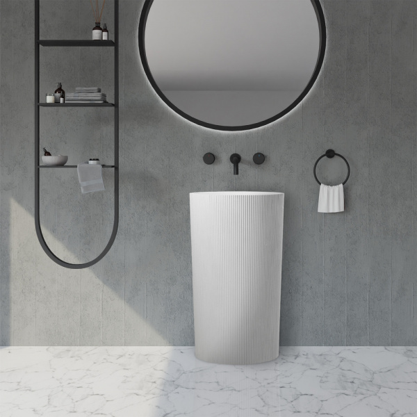 Напольная раковина Abber Stein AS2501-H 50x50 белая матовая фото