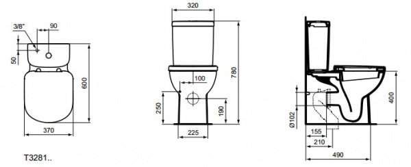Унитаз напольный с бачком Ideal Standard Tempo T328101 фото