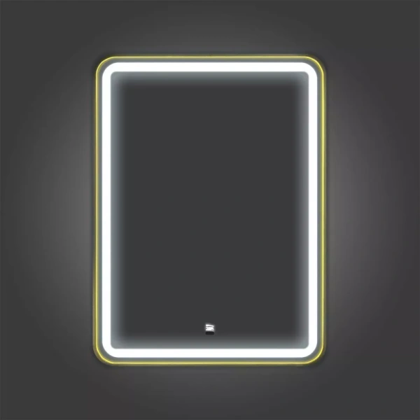 Зеркало с LED-подсветка, бесконтактный сенсор Comforty Ситара-60 00-00014165 матовое золото  фото