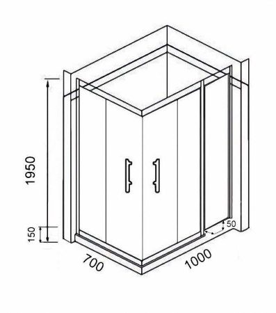 Душевой уголок Parly QZ71S 100x70 фото