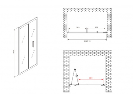 Душевая дверь ABBER Sonnenstrand AG07090B 90 см фото