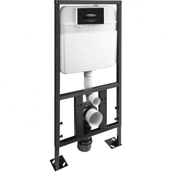 Инсталляция для подвесного унитаза SantiLine SL-03 с кнопкой черная матовая фото