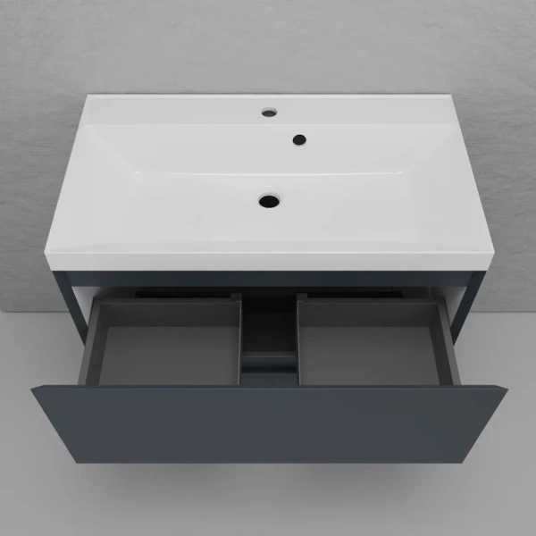 Тумба напольная под раковину Style Line Манхэттен 80 ЛС-00002372 графит фото