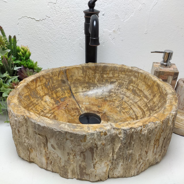 Накладная раковина из окаменелого дерева Fossil Basin OD-01265 (43*35*15) фото