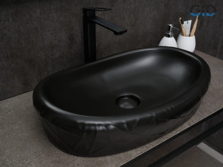 Накладная раковина GID Bm777 53357 60x39 черная матовая фото