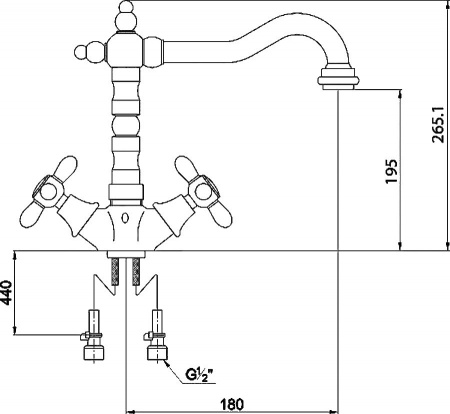 Смеситель для кухни Timo Ritz 0143F серебро фото