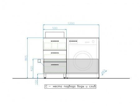 Тумба под раковину Style Line Берн 120 Plus ЛС-000010046 фото