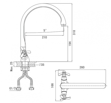 Смеситель для кухни D&K Documenta Hessen DA1212401 фото