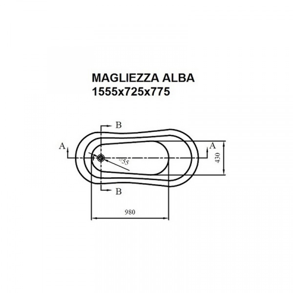 Акриловая ванна Magliezza Alba Do 155,5x72,5 на ножках фото