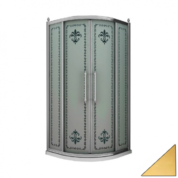 Душевой уголок Cezares Retro RETRO-R-2-100-SCORREVOLE-PP-G 100х100 золото фото