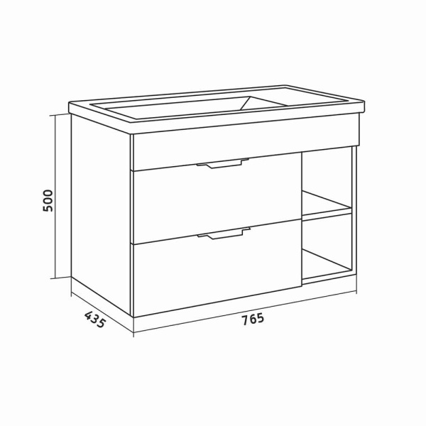 Тумба под раковину Grossman Форта 80 1080042 темный дуб галифакс фото