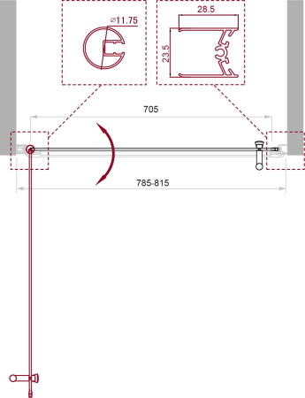 Душевая дверь BelBagno UNO UNO-B-1-80-CH-Cr фото