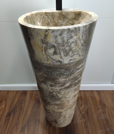 Раковина напольная из оникса Grey ON-01353 (45*45*90) фото