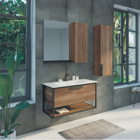 Тумба Comforty Бонн-90 с раковиной Quadro 90 дуб темный фото