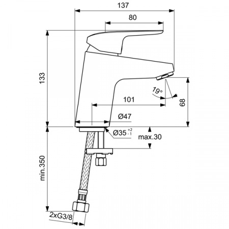 Смеситель для раковины Ideal Standard Ceraflex B1710AA фото