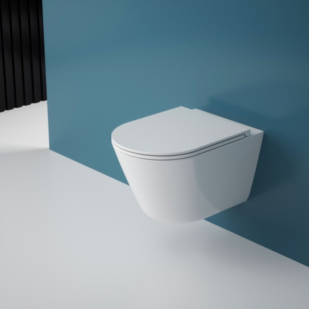 Подвесной унитаз безободковый Esbano CLAVEL-53T с сиденьем фото