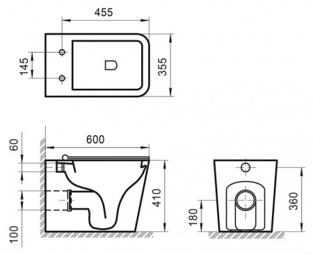 Унитаз приставной BelBagno Ardente-R BB003CBR фото