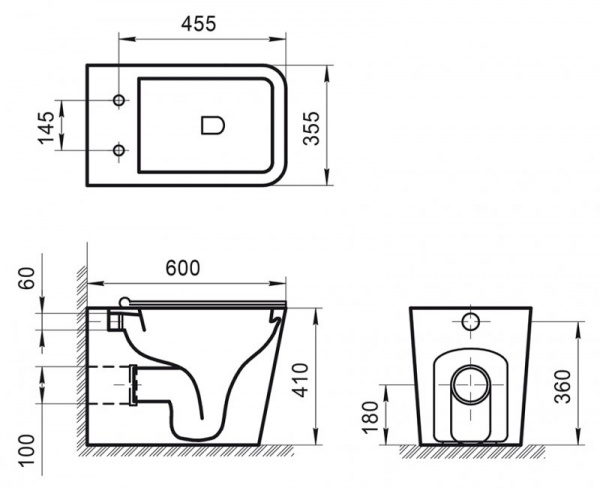 Унитаз приставной BelBagno Ardente-R BB003CBR фото