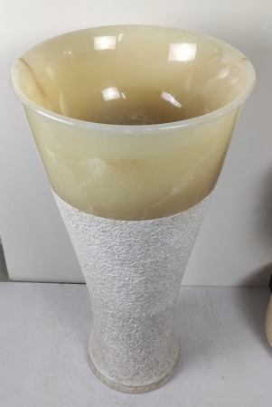 Раковина напольная из оникса Pedestal Cream/Yellow ON-0404 фото