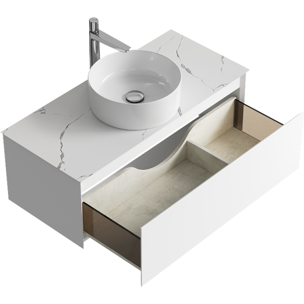 Тумба под накладную раковину Aqwella Geometria 100 GE01101WM белая фото