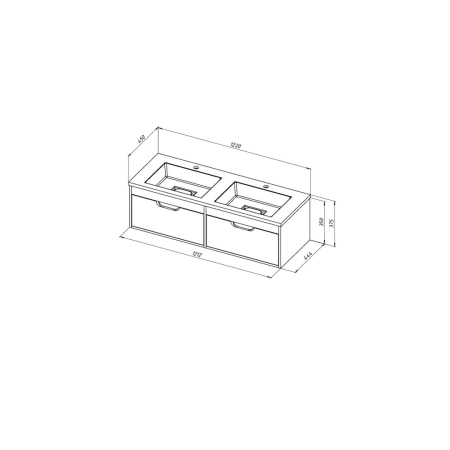 Тумба под двойную раковину Uperwood Modul 120 TModul120B черная фото