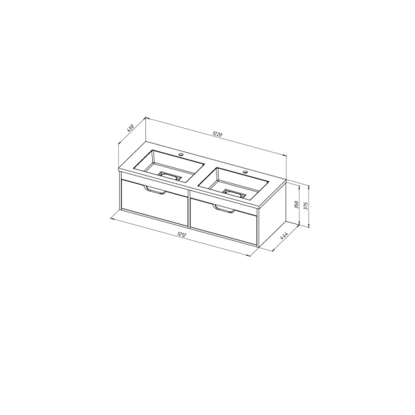 Тумба под двойную раковину Uperwood Modul 120 TModul120B черная фото