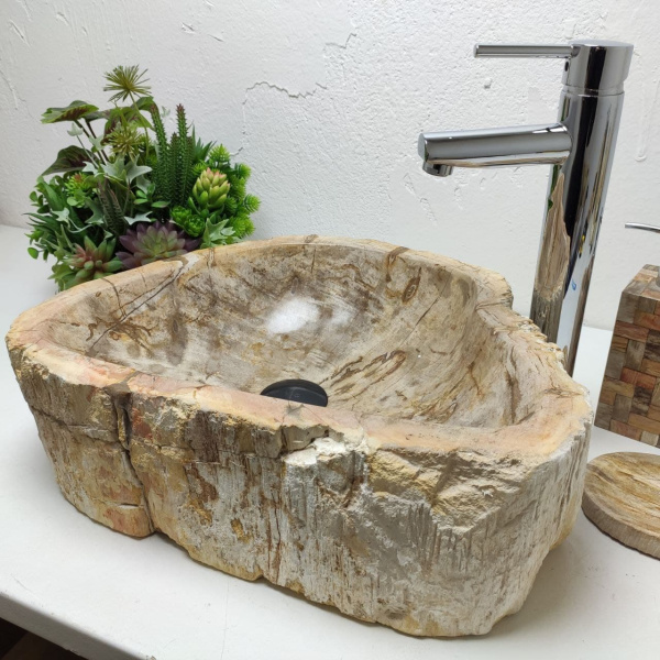 Накладная раковина из окаменелого дерева Fossil Basin OD-01264 (48*34*15) фото
