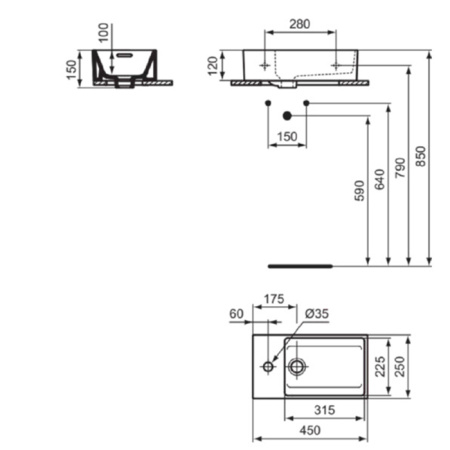 Раковина Ideal Standard Extra T373301 45x25 фото