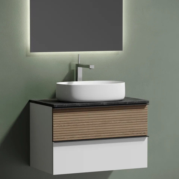 Столешница с отверстием под смеситель Sancos TT80A1X 80 см, black sky фото