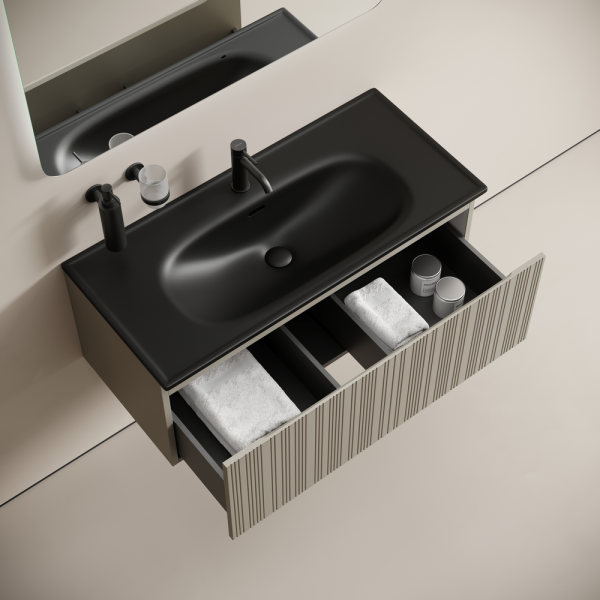 Тумба под раковину Sancos Code CD100GP серая платина фото