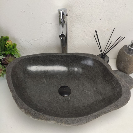 Накладная раковина из речного камня RS01390 (59*46*13) фото