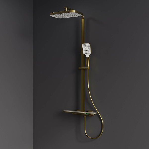 Душевая система с дисплеем RGW Shower Panels SP-34G 51140134-06 золото Браш фото