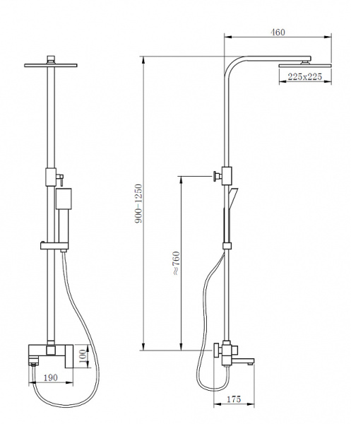 Душевая система Abber Daheim AF8216G Золото матовое фото