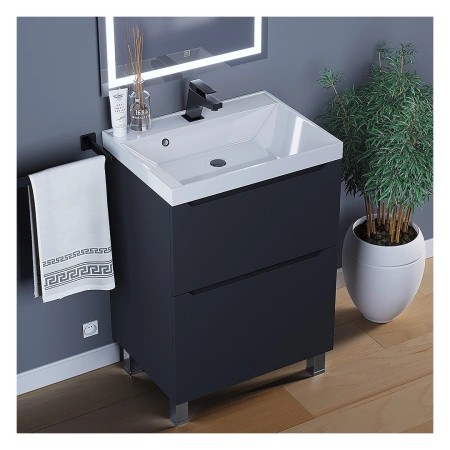 Тумба под раковину напольная Uperwood Tanos 60 291120331 черная матовая фото