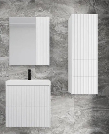 Зеркальный шкаф Style Line Стокгольм 60 ЛС-00002318 белый рифленый софт фото