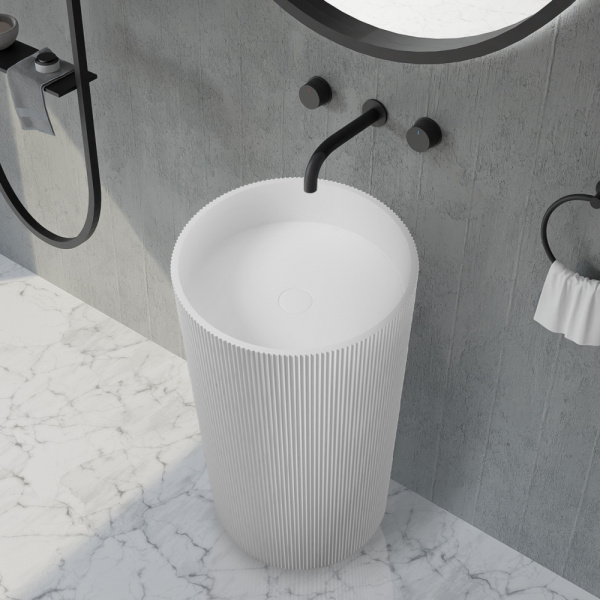 Напольная раковина Abber Stein AS2501-H 50x50 белая матовая фото