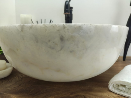 Накладная раковина из оникса Indo Bowl white Medium TinLip BO-00508 фото