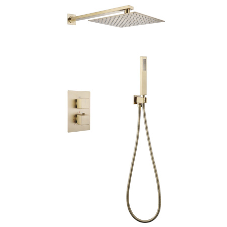 Душевая система скрытого монтажа с термостатом Abber Daheim AF8251G золото матовое фото