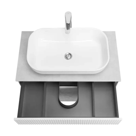 Тумба под раковину Акватон Марбл 80 1A276201MH4C0 белый матовый/слэйт фото