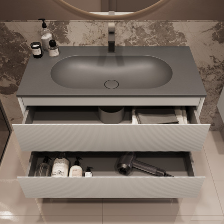 Тумба под раковину Vincea Welle 100 VMC-2WL100MW M.White Soft-touch фото