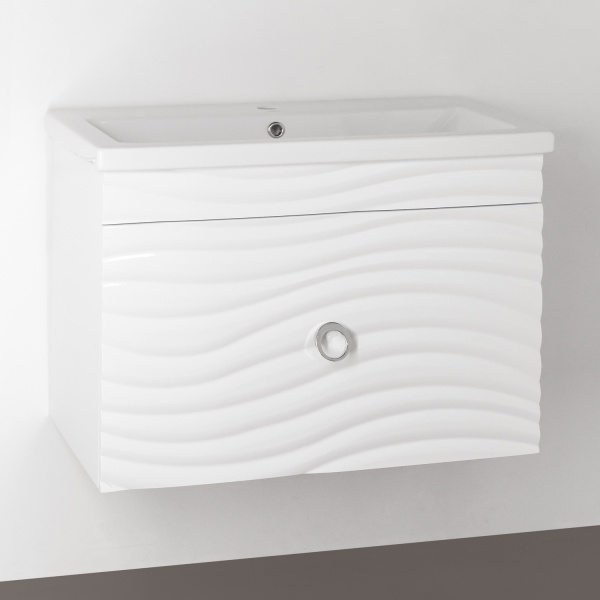 Тумба с раковиной Style Line Вероника 80 ЛС-00000252 Люкс белая, PLUS фото