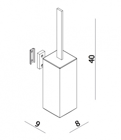 Ершик для туалета Omnires Uni UN10620/KCR фото