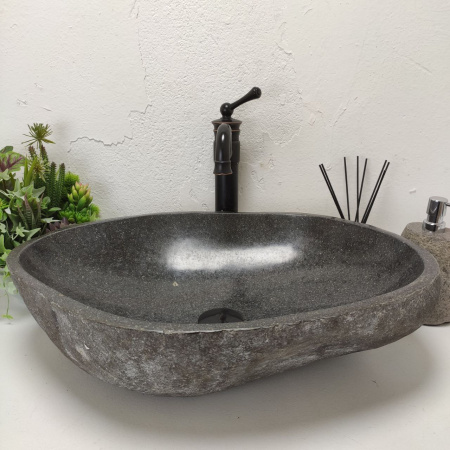 Накладная раковина из речного камня RS01476 (58*41*15) F23 фото