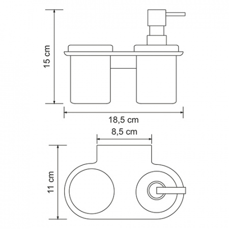 Дозатор для жидкого мыла со стаканом WasserKRAFT Kammel К-8389 фото