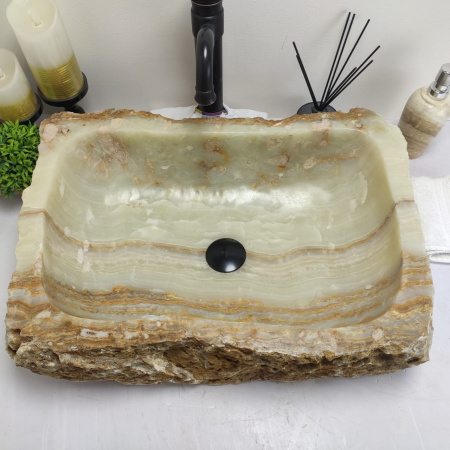 Накладная раковина из оникса Erozy Green EO-00480 (59*42*15см) фото